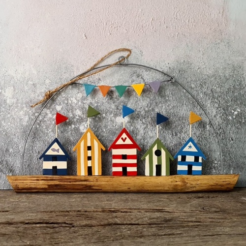 Coloured Beach Huts - Hanging Decoration